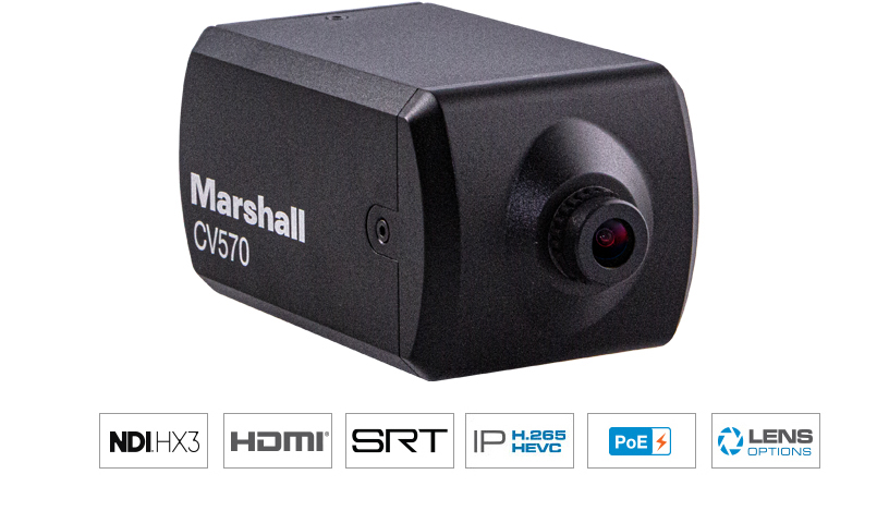 Marshall CV570 Miniature POV Camera NDI HX3 and HDMI