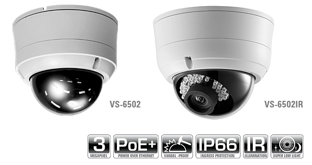 3.0 MP IP Low Light Vandal Dome/IR Camera