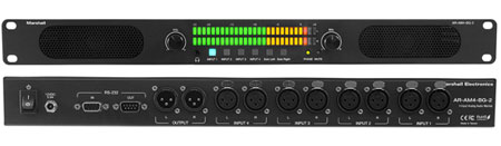 4 analog balanced XLR stereo inputs and 2 analog balanced XLR outputs