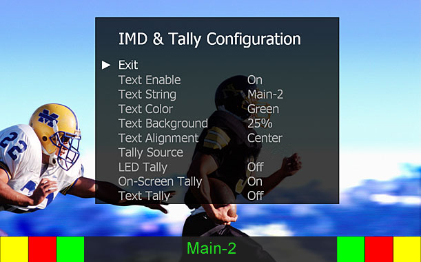 IMD and Tally Configuration Main Sample