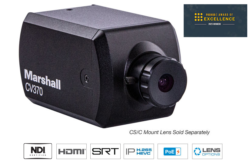 Marshall CV370 Compact POV Camera NDI HX3 and HDMI