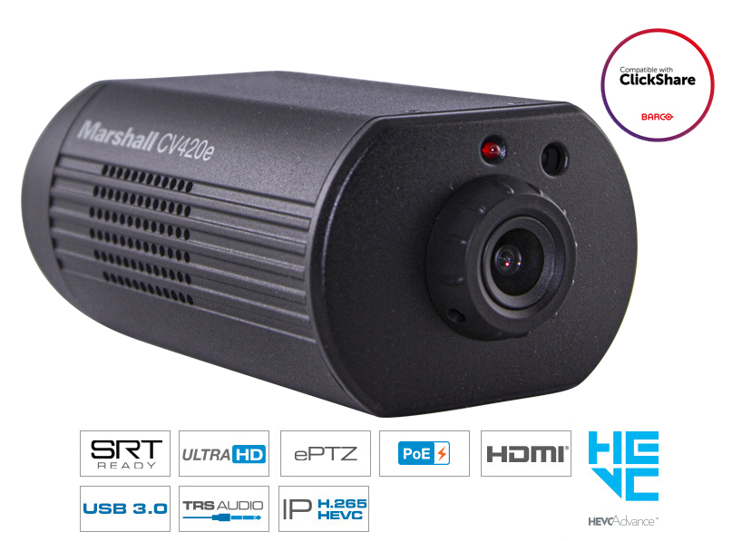 CV420e Compact UHD60fps Stream Camera with HDMI, IP and USB