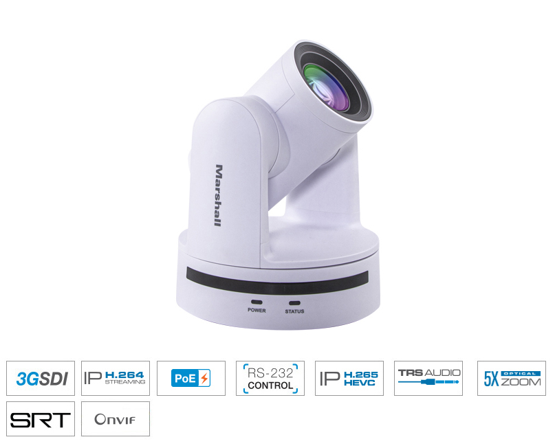 CV605-BK-WH - 5X PTZ HD Camera with 3GSDI and IP