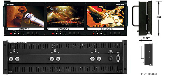 Triple Serial Digital HD/SD monitor set with 1.2 Megapixel displays