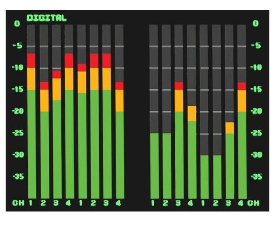 V-R241-4K Digital audio bars display up to 16 channels