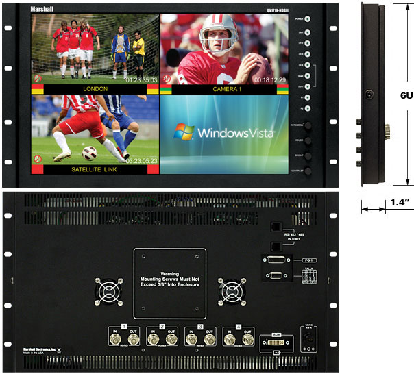 Rack Mount or Desktop Quad Viewer Monitor with IMD
