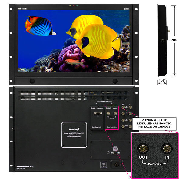 6RU 18.5-inch Rack Mount / Standalone Monitor with Modular Inputs