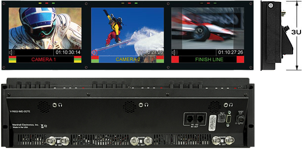 V-R653-IMD-3GTE Rack Mounted Monitor Set with HD-SDI, 3G/HD/SDI inputs and In-Monitor Display features